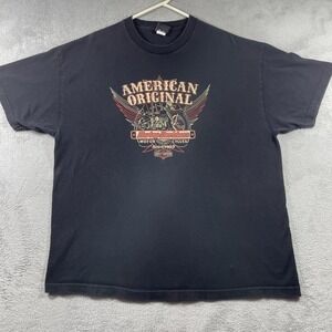 Harley Davidson Shirt Adult 2XL Black Motorcycle Biker Graphic Tee Tuscumbia AL